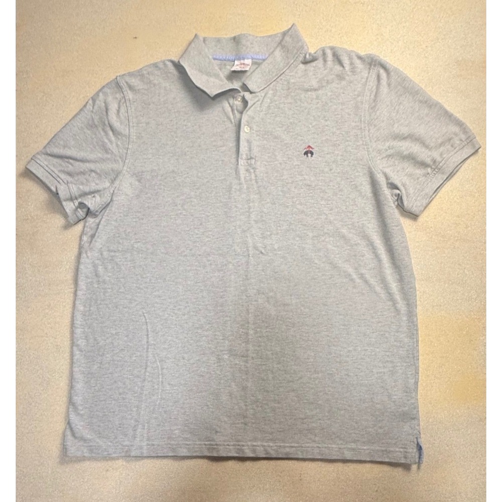 Brooks Brothers Mens XXL Gray Pique Cotton Shirt Original Fit Short Sleeve-